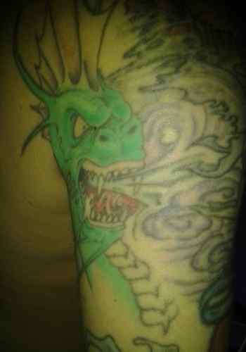 alt= "Legg's Griffano's tattoo on his arm" 